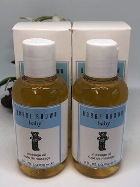 2x Bobbi Brown Baby Moisturizing Body Oil for Baby - 5 oz - New in Box